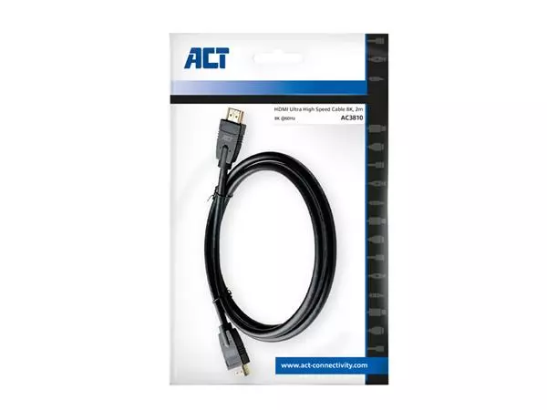 Een Kabel ACT HDMI Ultra High Speed 2 meter koop je bij Quality Office Supplies