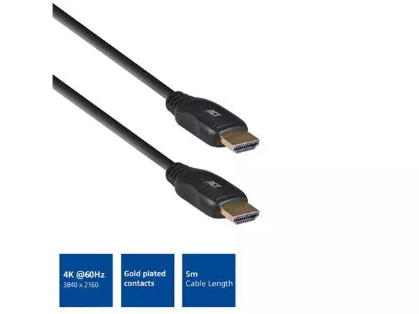 Een Kabel ACT HDMI High Speed type 1.4 5 meter koop je bij Sysdicom BV