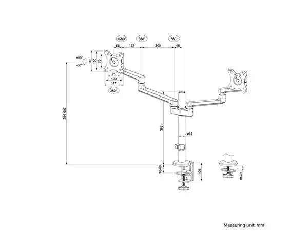 Een Monitorarm Neomounts DS60-425WH2 wit koop je bij WinkelVolWinkels