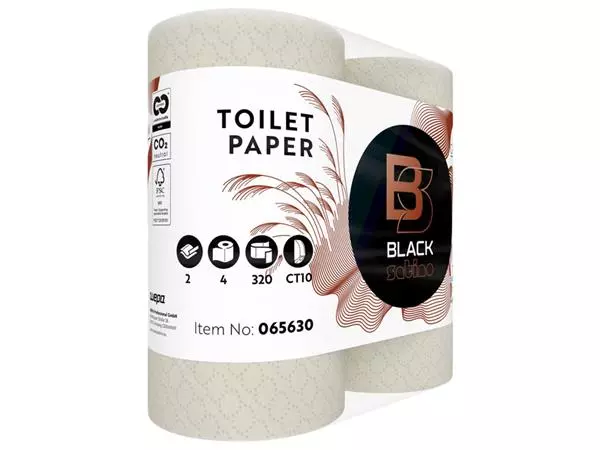 Een Toiletpapier BlackSatino GreenGrow CT10 2-laags 320vel naturel 065630 koop je bij D. Sonneveld B.V.