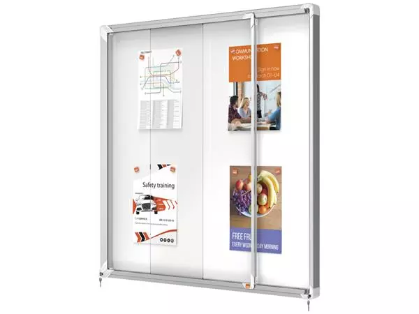 Een Binnenvitrine Nobo Premium Plus 12x A4 schuifdeur magnetisch koop je bij Kantorice office & business supplies