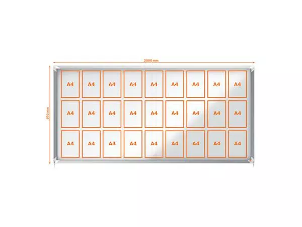 Een Binnenvitrine Nobo Premium Plus 27x A4 schuifdeur magnetisch koop je bij De Rijk Kantoorshop