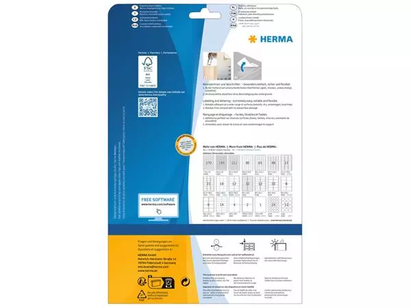 Een Etiket HERMA 10000 17.8x10mm wit 6750 etiketten koop je bij All Office Kuipers BV