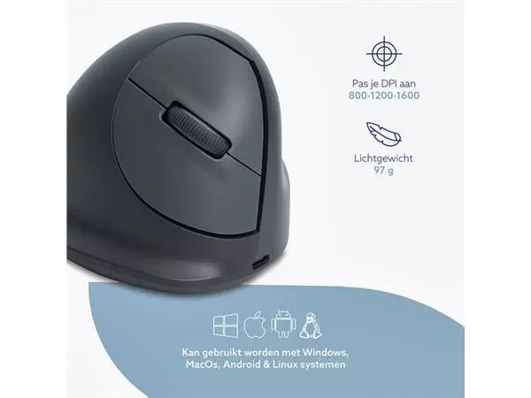 Een Muis R-Go Ergonomisch HE Basic Wireless Rechts M koop je bij Continu Kantoor