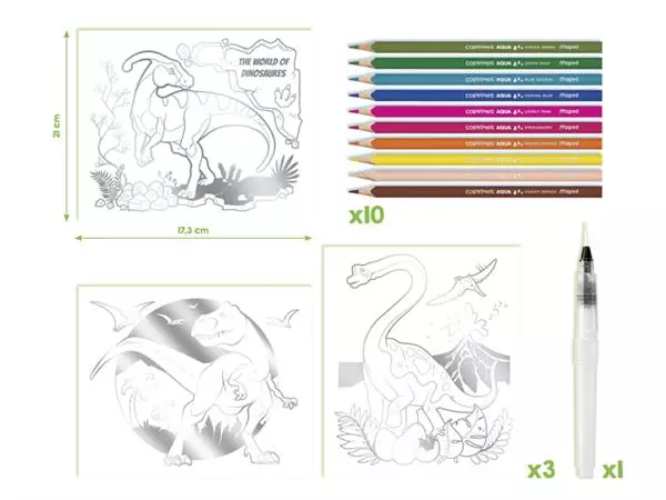 Een Hobbyset Maped Creativ Aqua'Art dinosaurus 14-delig assorti koop je bij Friese Schrijfkamer