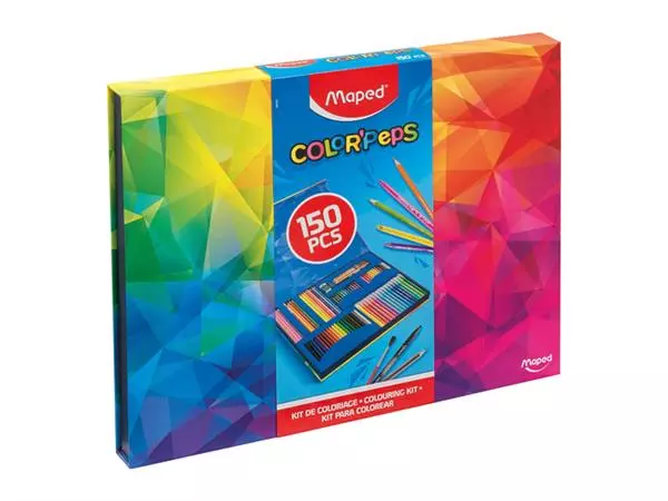 Een Tekenset Maped ColorPeps 150delig assorti koop je bij "De Waal" Kantoor Efficiency