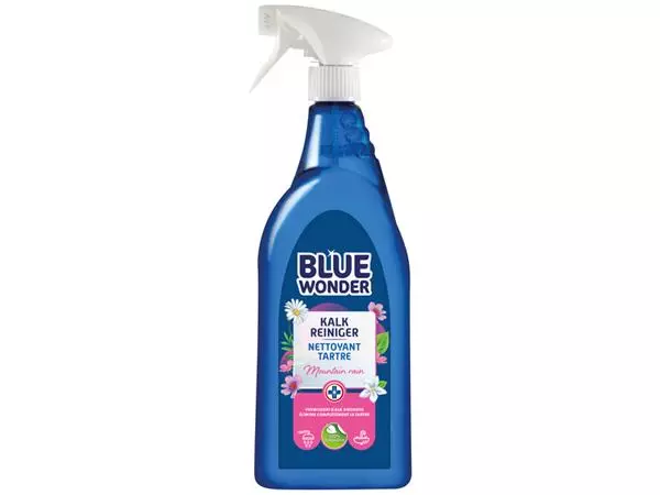 Een Sanitairreinger Blue Wonder Kalkreiniger spray 750ml koop je bij Kantoorboekhandel Van Atten