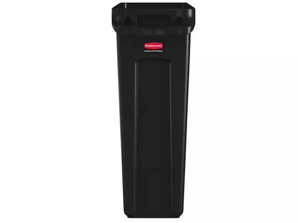 Een Afvalbak Rubbermaid Slim Jim Vented met luchtsleuven 60liter zwart koop je bij iPlusoffice