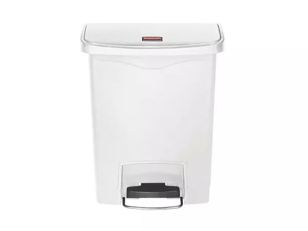 Een Pedaalemmer Rubbermaid Slim Jim Step-On 30liter wit koop je bij Friese Schrijfkamer