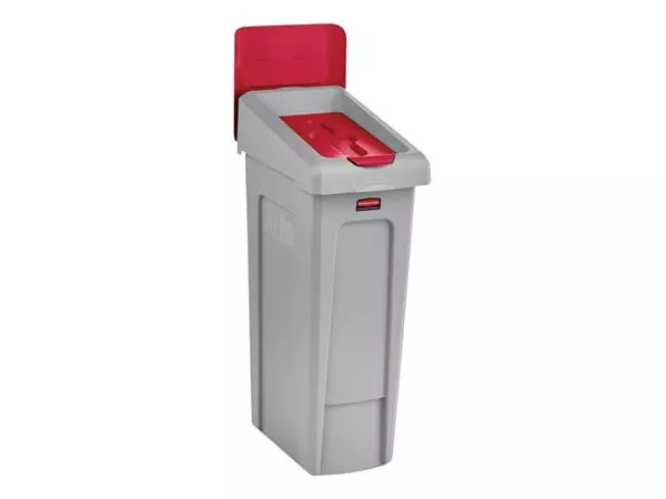 Een Deksel Rubbermaid Slim Jim Recyclestation gesloten rood koop je bij Friese Schrijfkamer