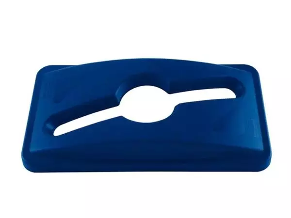 Een Deksel Rubbermaid Slim Jim Vented inwerpopening voor gemengde recycling blauw koop je bij Topkantoor Repro Creatief