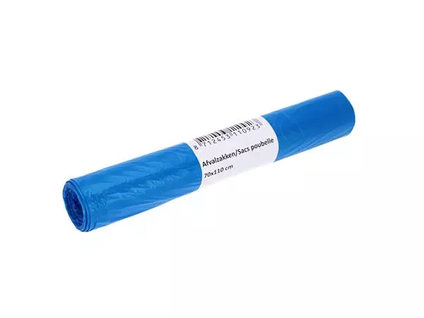 Een Afvalzak Cleaninq 70x110cm HDPE T25 120L blauw koop je bij De Joma BV