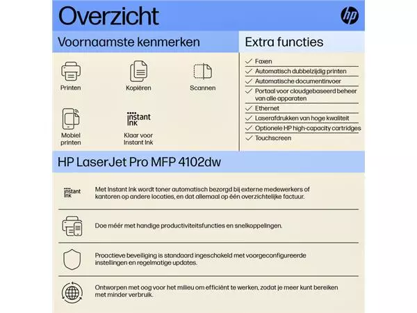 Een Multifunctional Laser printer HP laserjet 4102dw koop je bij Kwantinex