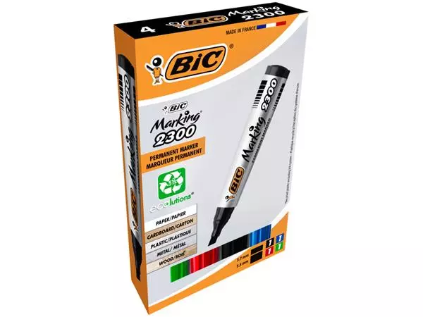 Viltstift Bic 2300 ecolutions schuin medium doos à 4 stuks