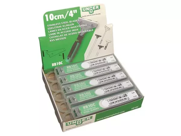 Een Reservemes Unger voor schraper 10cm 10 stuks koop je bij Clippz! Office Supplies