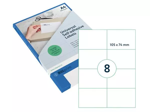 Een Etiket Rillprint 105x74mm mat transparant 200 etiketten koop je bij De Joma BV