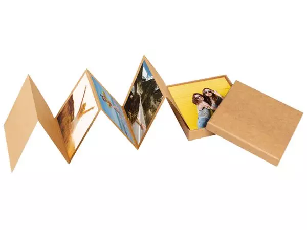 Leporello box walther design 11 foto's formaat 10x10cm kraft