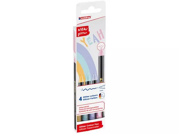 Een Fineliner edding 1200 fijn glitter pastel assorti set à 4 stuks koop je bij Peter Wind