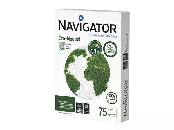 Een Kopieerpapier Navigator Eco-Neutral A4 75gr wit 500vel koop je bij Kantoorboekhandel Van Atten