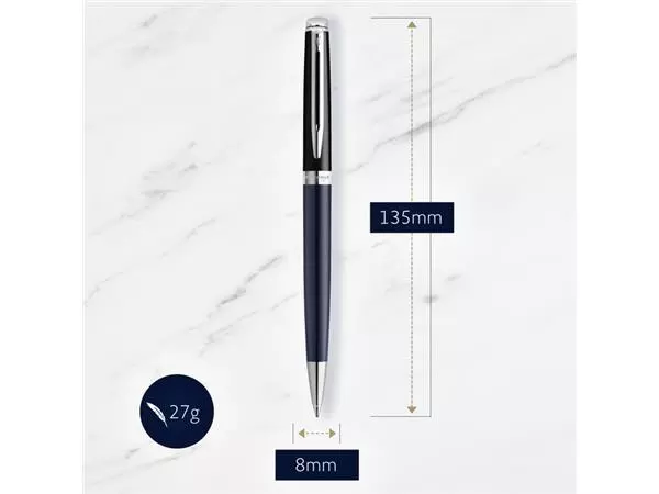 Een Balpen Waterman Hémisphère Colour Blocking black en blue CT medium koop je bij "De Waal" Kantoor Efficiency