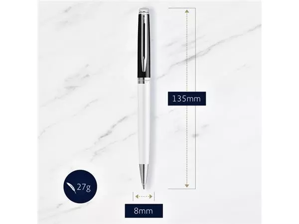 Een Balpen Waterman Hémisphère Colour Blocking black en white CT medium koop je bij Kwantinex