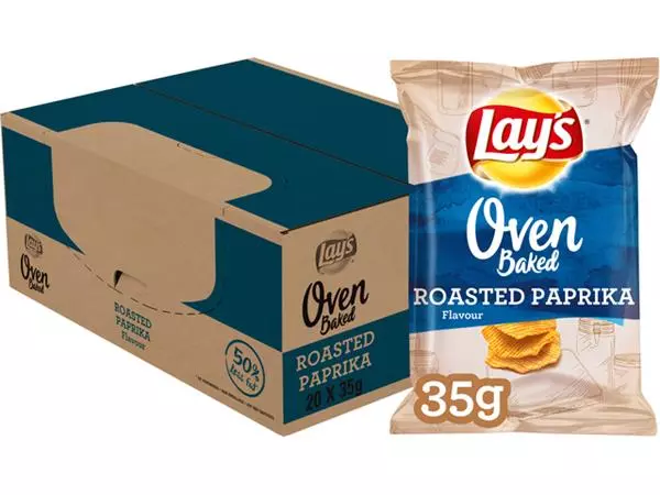 Een Chips Lay's Oven roasted paprika zakje 35gr koop je bij Den Otter Kantoorpartners B.V.