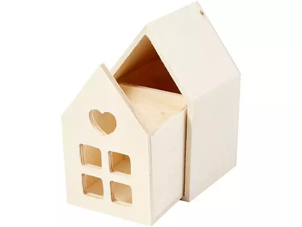 Een Huis met lade Creativ Company 10.8x6.8 cm hout koop je bij De Rijk Kantoorshop