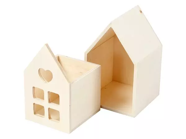 Een Huis met lade Creativ Company 10.8x6.8 cm hout koop je bij WinkelVolWinkels