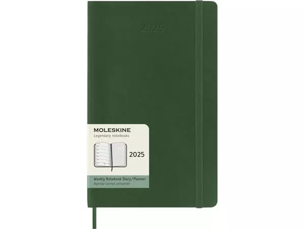 Een Agenda 2025 Moleskine 12M Planner Weekly 7dagen/1pagina large sc myrtle green koop je bij De Joma BV