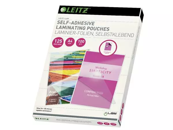 Lamineerhoes Leitz iLAM A4 zelfklevend 2x125micron EVA 100 stuks