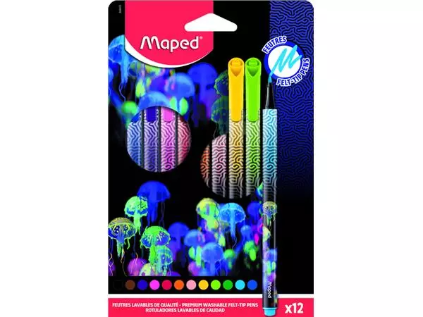 Een Viltstift Maped Deepsea Paradise set à 12 kleuren koop je bij BeteS