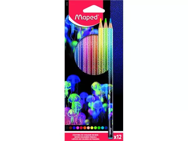 Een Kleurpotlood Maped Deepsea Paradise set à 12 kleuren koop je bij "De Waal" Kantoor Efficiency