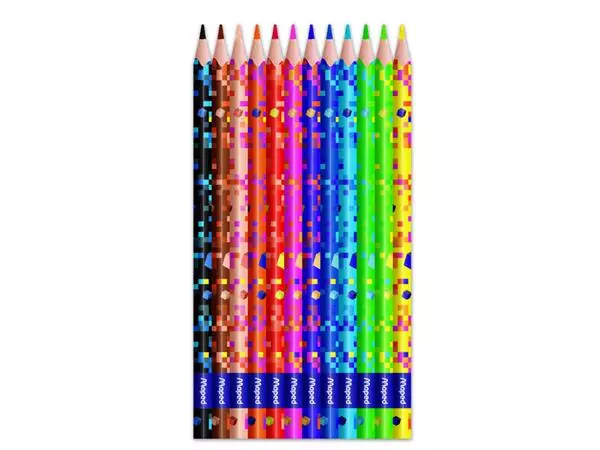 Een Kleurpotlood Maped Pixel Party set à 12 kleuren koop je bij De Joma BV
