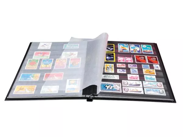 Een Postzegelalbum Exacompta 22.5x30.5cm 16 zwarte pagina's zwart koop je bij De Joma BV