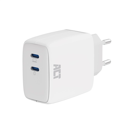 Een Oplader ACT 65w 2-poorts usb c wit koop je bij Supply Mij