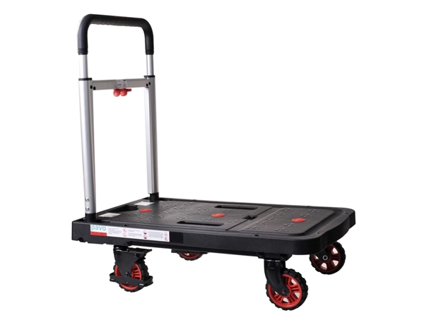 Een Transportkar Pavo platform trolley inklapbaar 137kg zwart koop je bij van Kerkvoorde & Hollander B.V.