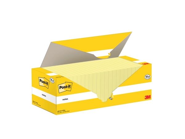 Een Memoblok 3M Post-it 655-CY 76x127mm geel voordeelpak koop je bij Continu Kantoor