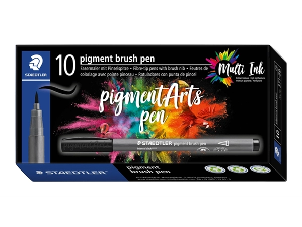 Een Brushpen pigment pen intens 1.0mm zwart koop je bij Egner kantoorspecialisten