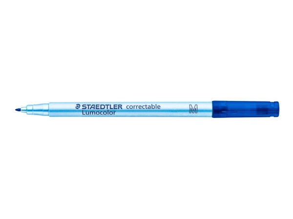 Een Viltstift Staedtler Lumocolor 305 non permanent correctable M blauw koop je bij Continu Kantoor