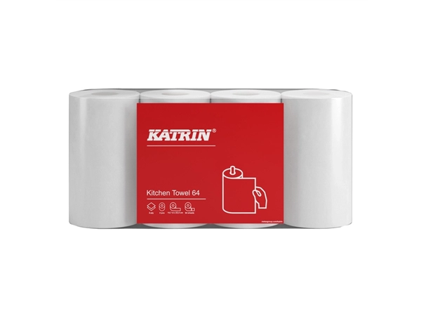 Keukenrol Katrin 2-laags wit 4 rollen 87075