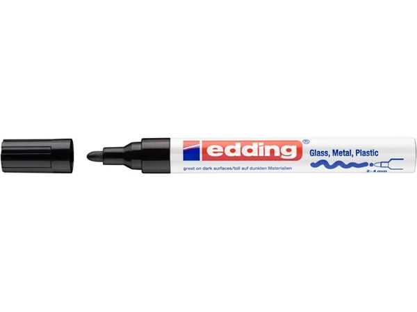 Viltstift edding 750 lakmarker creatief rond 2-4mm zwart