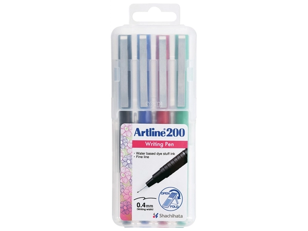 Een Fineliner Artline 200 rond fijn asssorti 4 stuks koop je bij Romijn Office Supply