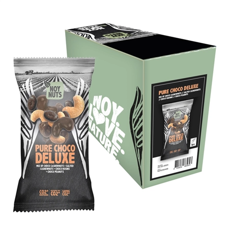 Een Cashewnoten NoyNuts pure choco deluxe mix zak 45 gram koop je bij Kantorice office & business supplies