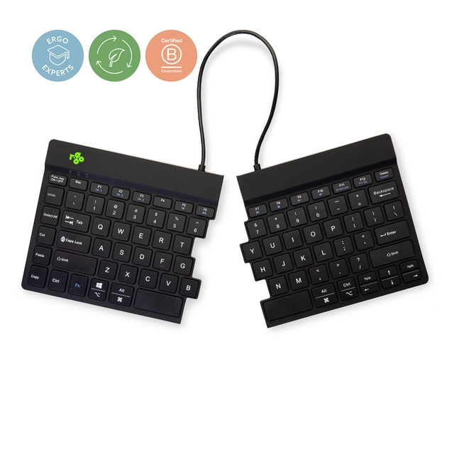 Een Toetsenbord R-Go Split Break QWERTY WL zwart koop je bij van Kerkvoorde & Hollander B.V.