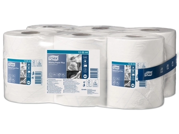 Een Poetspapier Tork Wiping Plus M2 Centerfeed 2-laags 125m wit 130044 koop je bij Kantoorboekhandel Van Atten