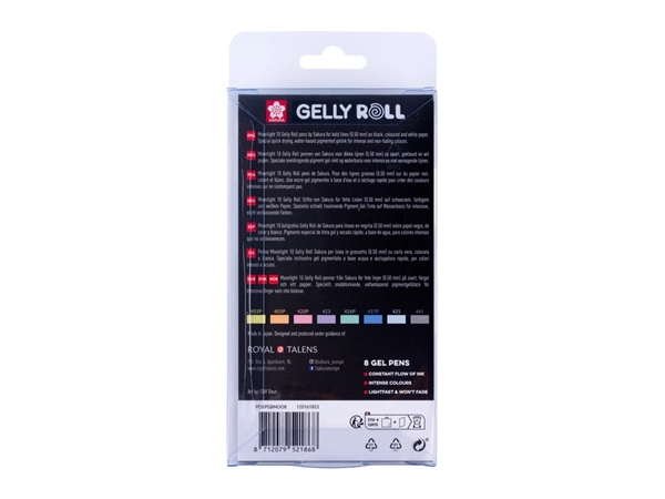 Gelschrijver Sakura Gelly Roll Moonlight 10 Pastel set à 8 kleuren