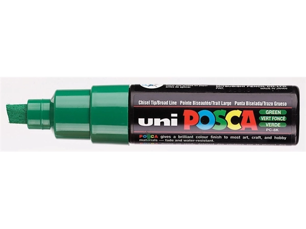 Een Verfstift Posca PC8K breed schuin donkergroen koop je bij Continu Kantoor