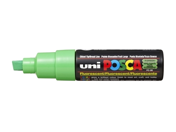 Een Verfstift Posca PC8K breed schuin fluor groen koop je bij Continu Kantoor