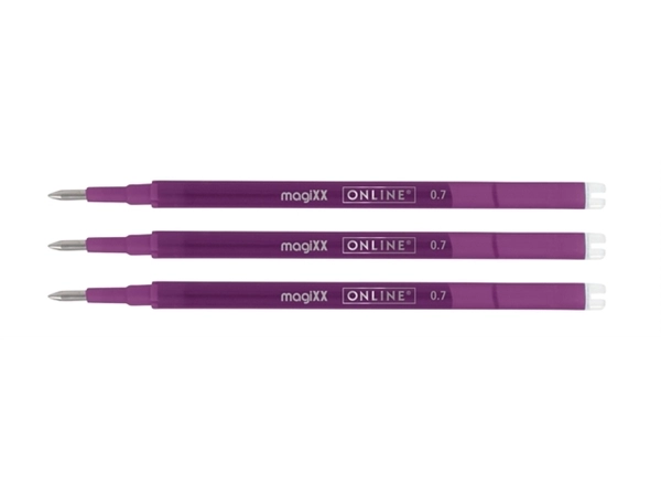 Een Gelschrijvervulling Online Magixx 0.7mm violet blister à 3 stuks koop je bij Scheepstra Drachten