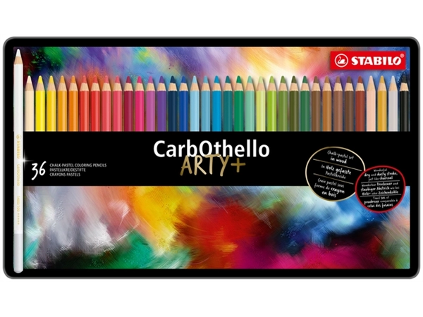 Kleurpotloden STABILO CarbOthello kalkpastel assorti blik à 36 stuks